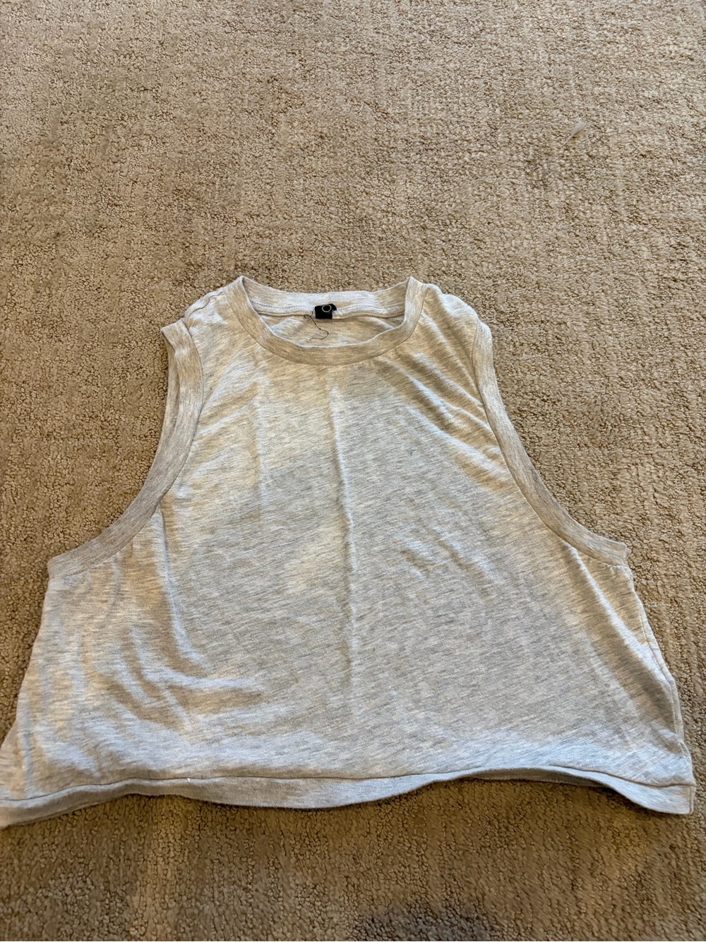 Light Gray Women's Sleeveless Crop Tank Top